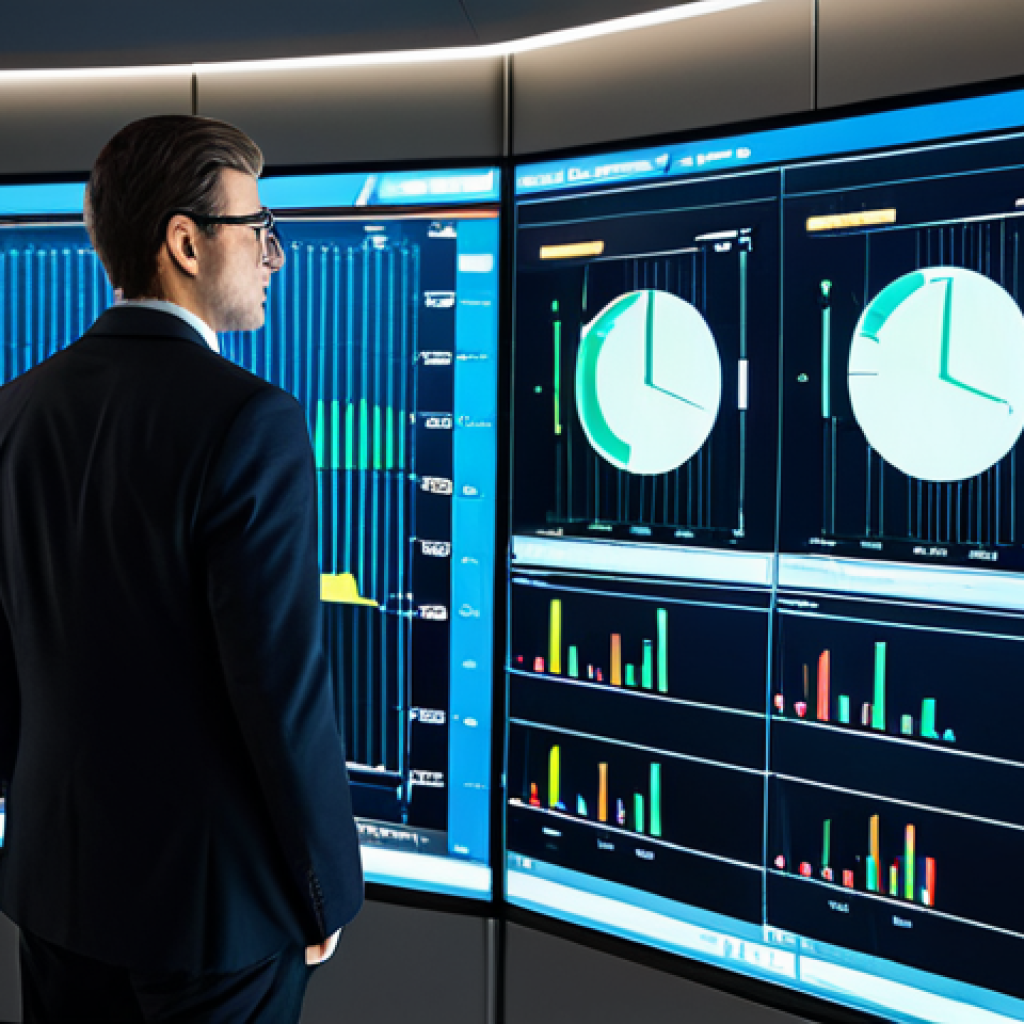 A professional male central banker in a modest business suit, standing confidently in a modern, high-tech financial control room. He is looking at a large holographic display showing secure financial data, intricate flowcharts of digital transactions, and real-time economic indicators. The background features glowing digital interfaces and subtle server racks, emphasizing technological advancement and secure infrastructure. The atmosphere is serious and forward-looking. fully clothed, appropriate attire, safe for work, perfect anatomy, correct proportions, natural pose, well-formed hands, proper finger count, natural body proportions, professional dress, high-resolution digital art, cinematic lighting, conceptual art, clean lines, appropriate content, modest.