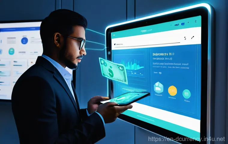 디지털화폐의 결제 시스템 발전 - **Prompt:** A dynamic, wide-angle shot of a diverse group of people, aged 20s-50s, in a brightly lit...