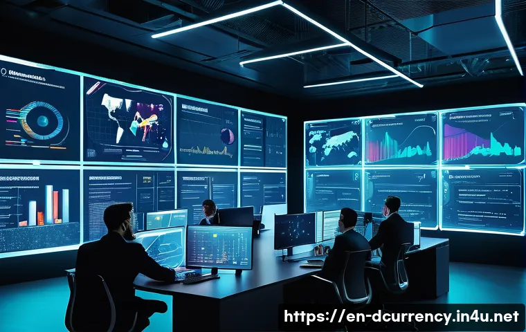 디지털화폐의 규제 변화 예측 - A modern, sleek office environment showing a diverse group of professional regulators and crypto ind...